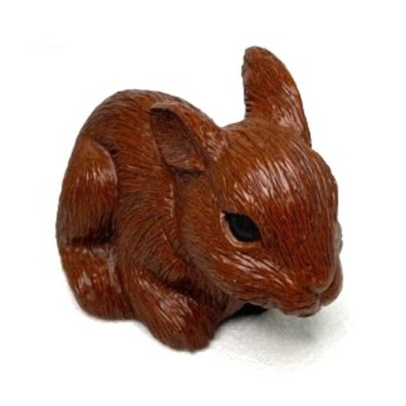 Vtg Red Mill Mtg Bunny Rabbit Figurine Pecan Resin 1991 - Picture 1 of 8